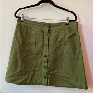Madewell green utility mini skirt